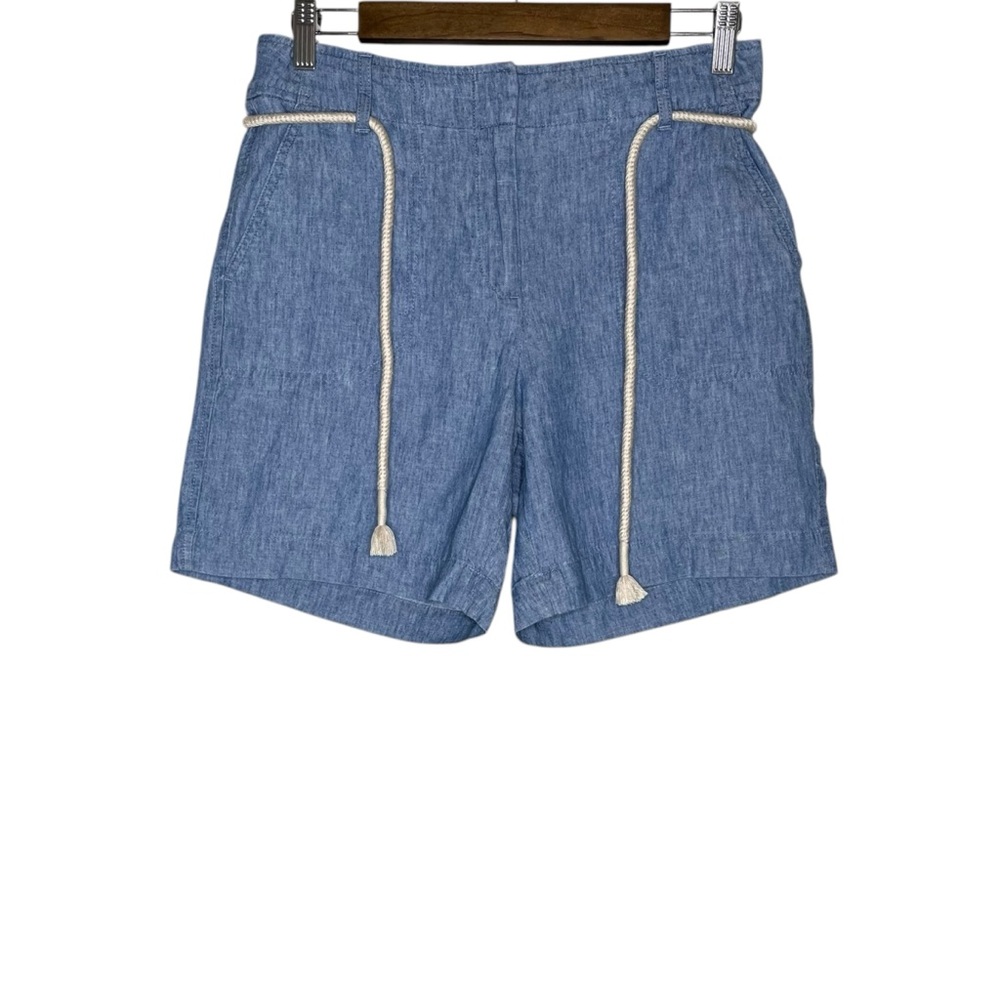 Talbots NWT Women’s Blue Lightweight Denim Rope Belt Shorts‎ Size 2